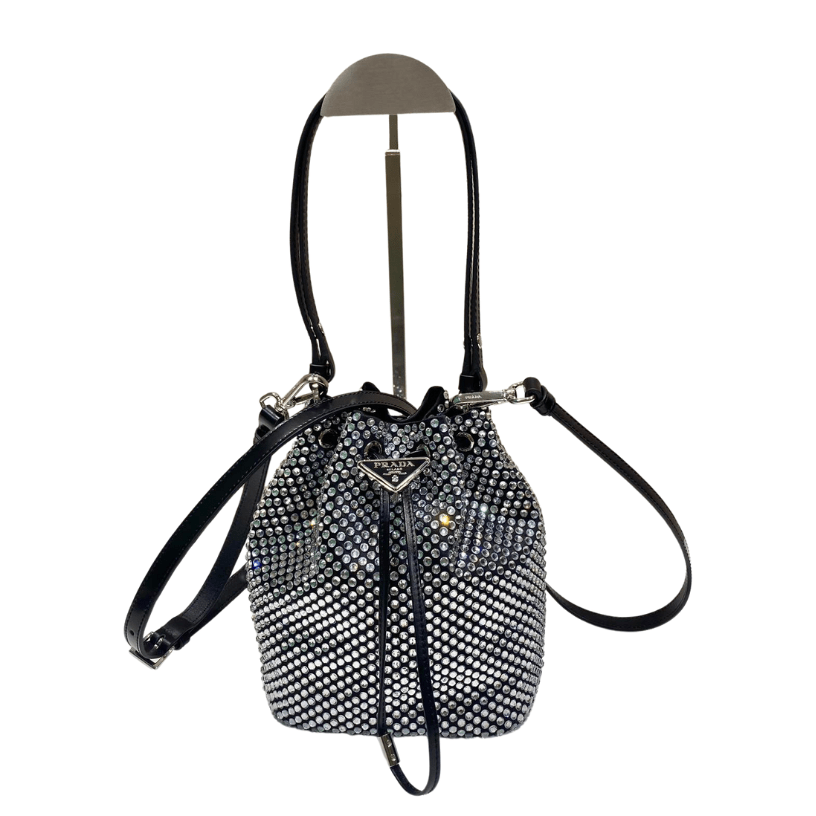 ＰＲＤＡ SATIN BAG WITH CRYSTALS