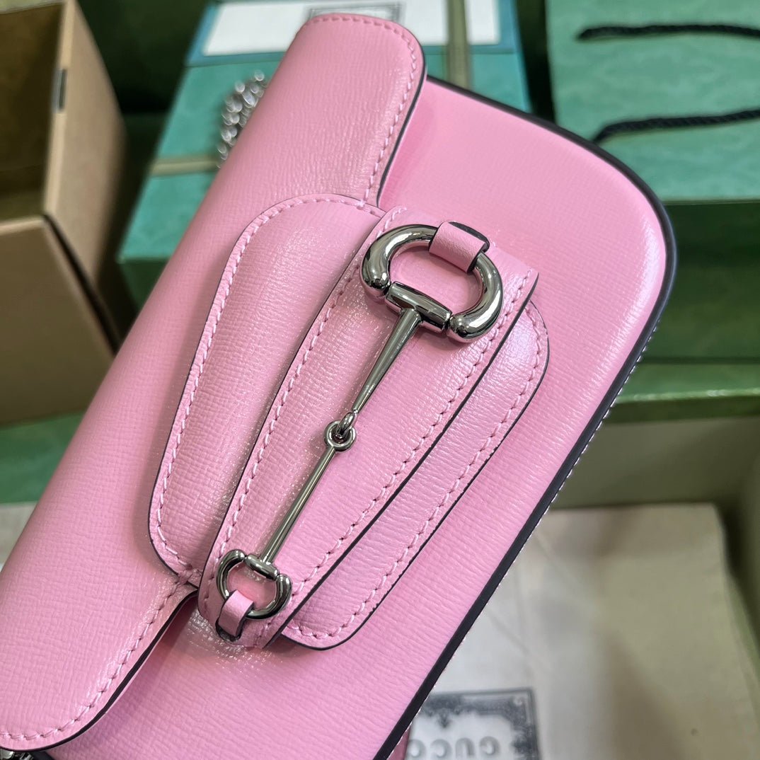 ＧＣＣＩHORSEBIT 1955 MINI LEATHER SHOULDER BAG PINK