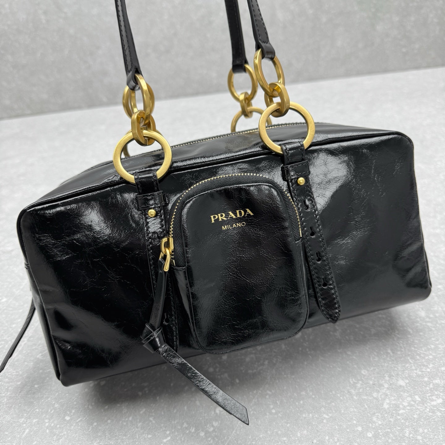 ＰＲＤＡ DANGLE MEDIUM LEATHER TOP-HANDLE BAG