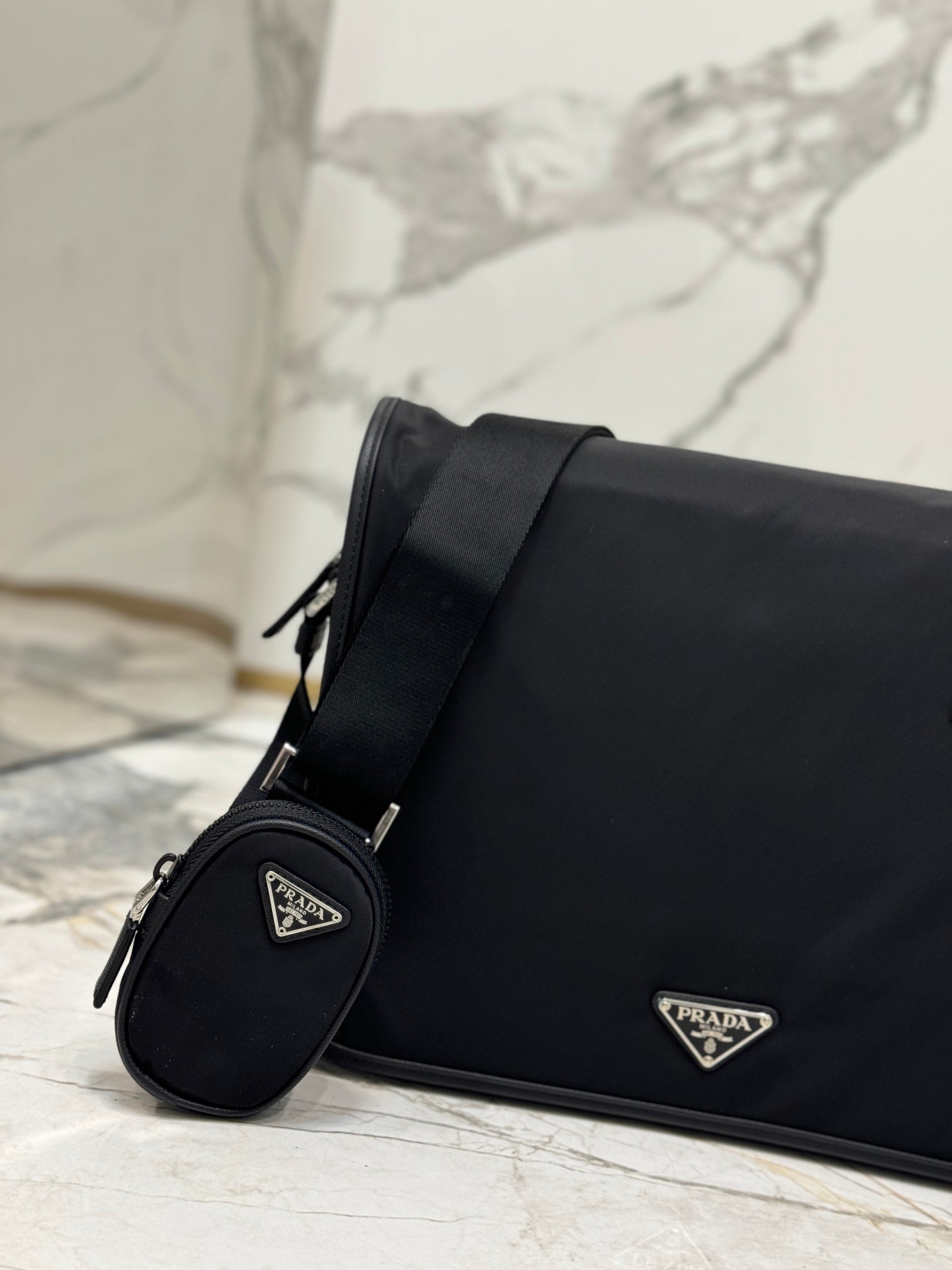 ＰＲＤＡ RE-NYLON AND SAFFIANO LEATHER SHOULDER BAG