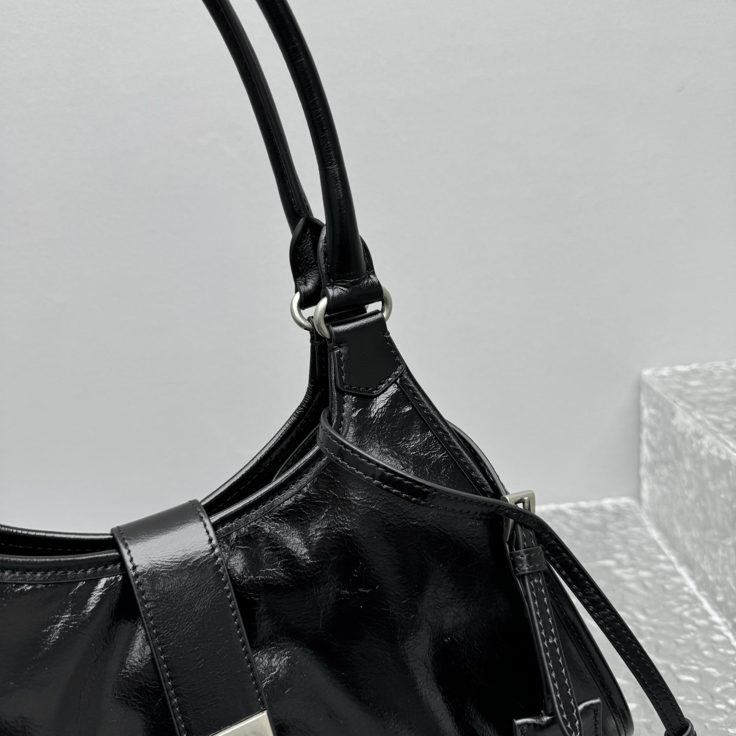 ＰＲＤＡ MEDIUM LEATHER TOTE BAG BLACK