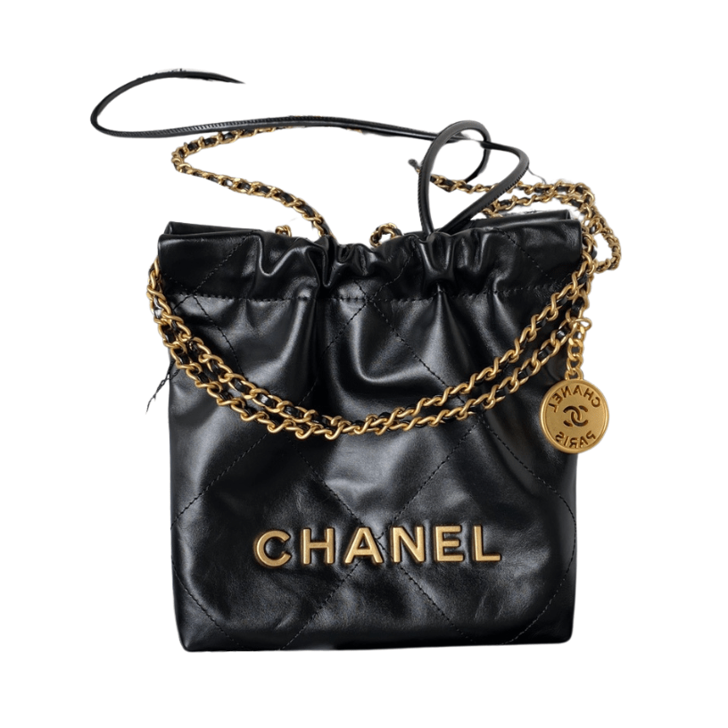 ＣＨＮＥＬ22 MINI HANDBAG BLACK GOLD METAL