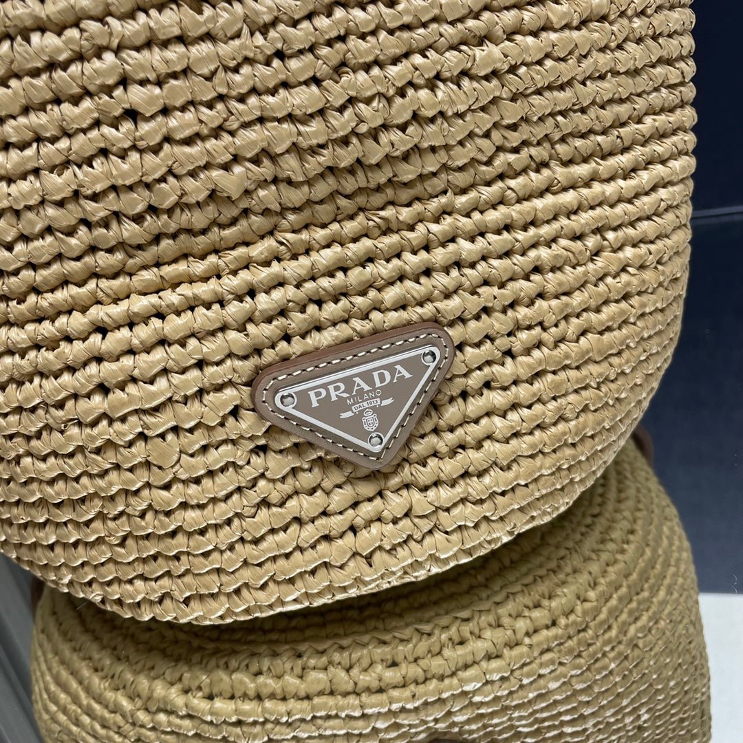 ＰＲＤＡ CROCHET AND LEATHER MINI-BUCKET BAG