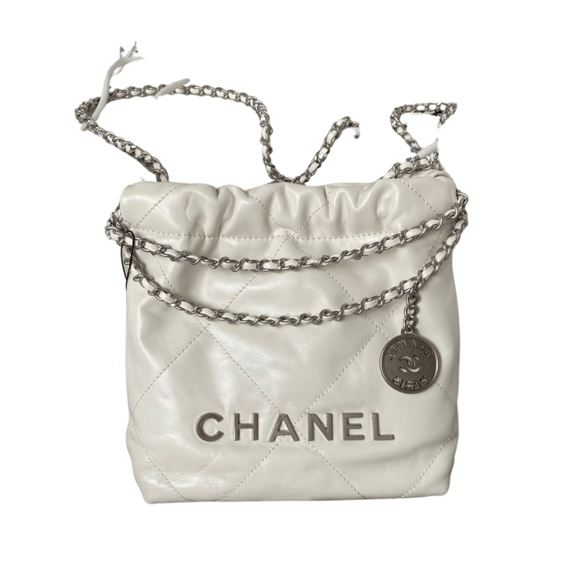 ＣＨＮＥＬ22 MINI HANDBAG WHITE SILVER METAL