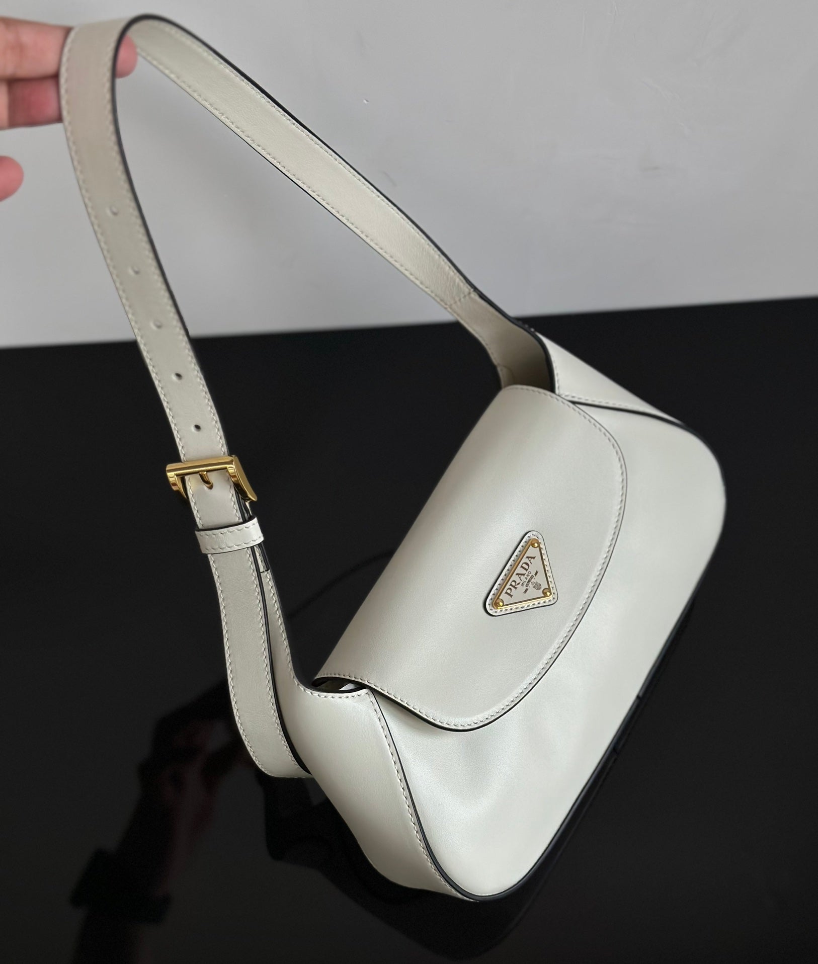 ＰＲＤＡ SMALL LEATHER SHOULDER BAG WHITE