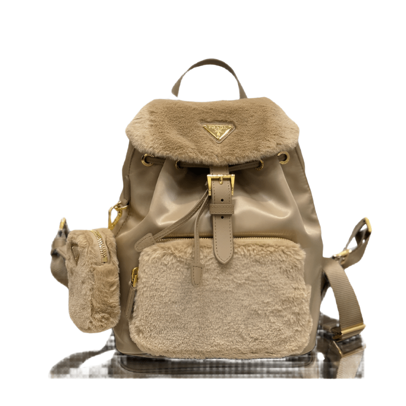 ＰＲＤＡ RE-NYLON AND SHEARLING BACKPACK