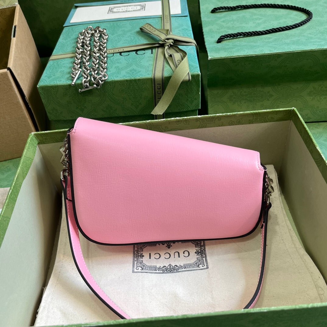 ＧＣＣＩHORSEBIT 1955 MINI LEATHER SHOULDER BAG PINK