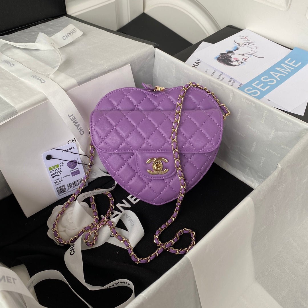 ＣＨＮＥＬHEART BAG  PURPLE