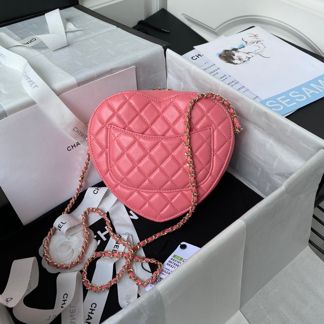 ＣＨＮＥＬHEART BAG CORAL PINK