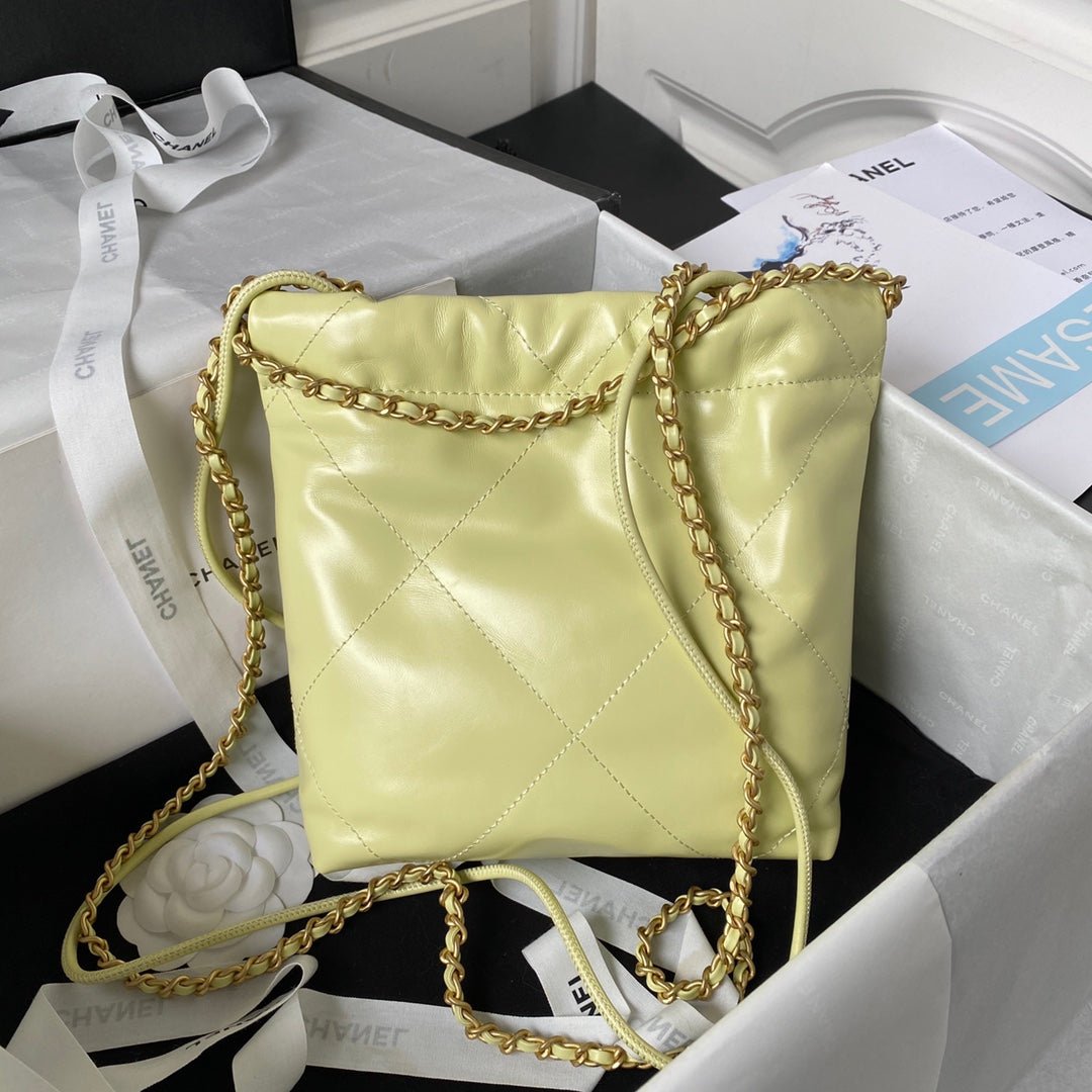 ＣＨＮＥＬ22 MINI HANDBAG LIGHT GREEN GOLD METAL