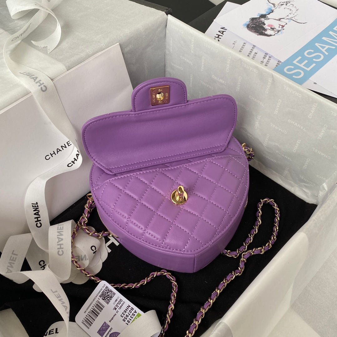 ＣＨＮＥＬHEART BAG  PURPLE