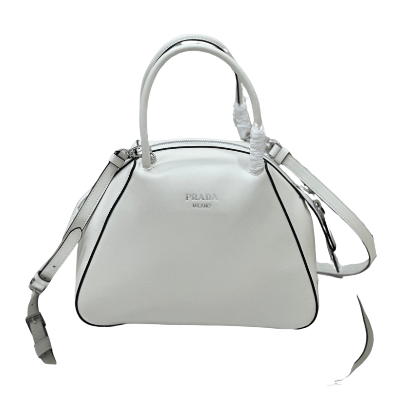 ＰＲＤＡ SUPERNOVA MEDIUM LEATHER TOP HANDLE BAG WHITE