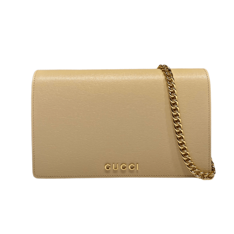 ＧＣＣＩWALLET ON CHAIN BEIGE CLAIR