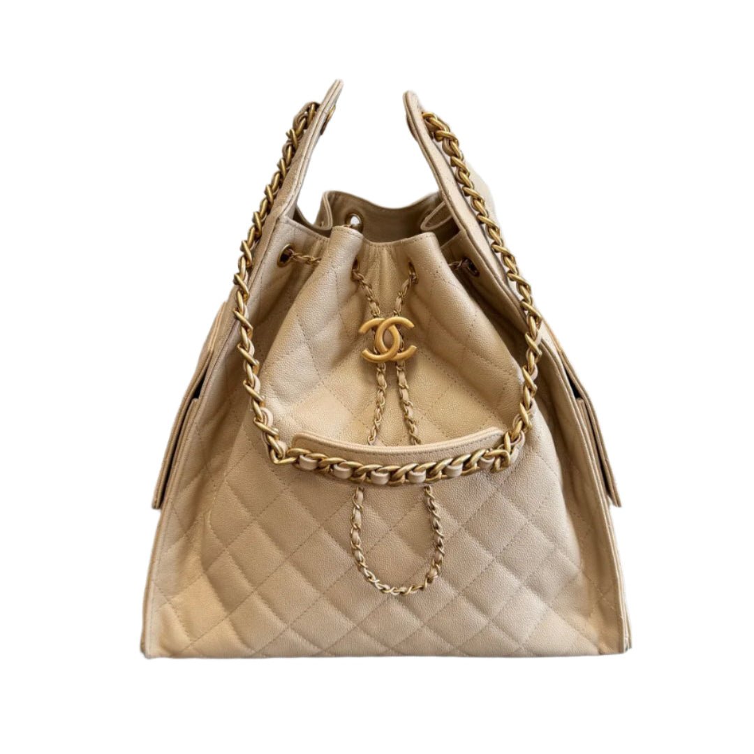 ＣＨＮＥＬ 25 MEDIUM HOBO HANDBAG BEIGE