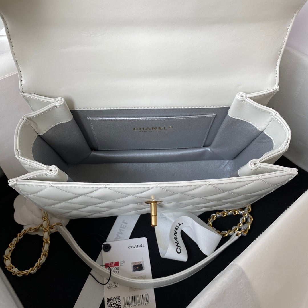 ＣＨＮＥＬRAINBOW TOP HANDLE FLAP BAG WHITE