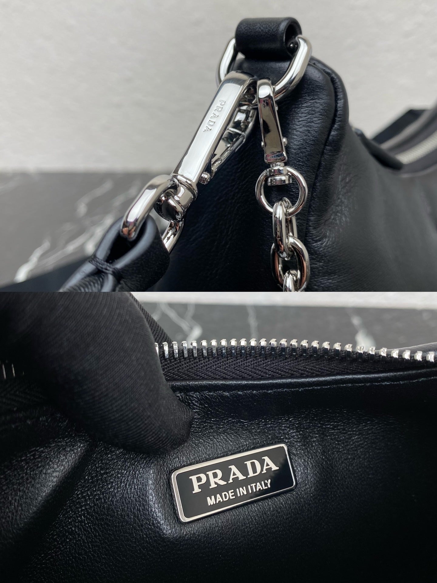 ＰＲＤＡ HANDBAG BLACK LEATHER