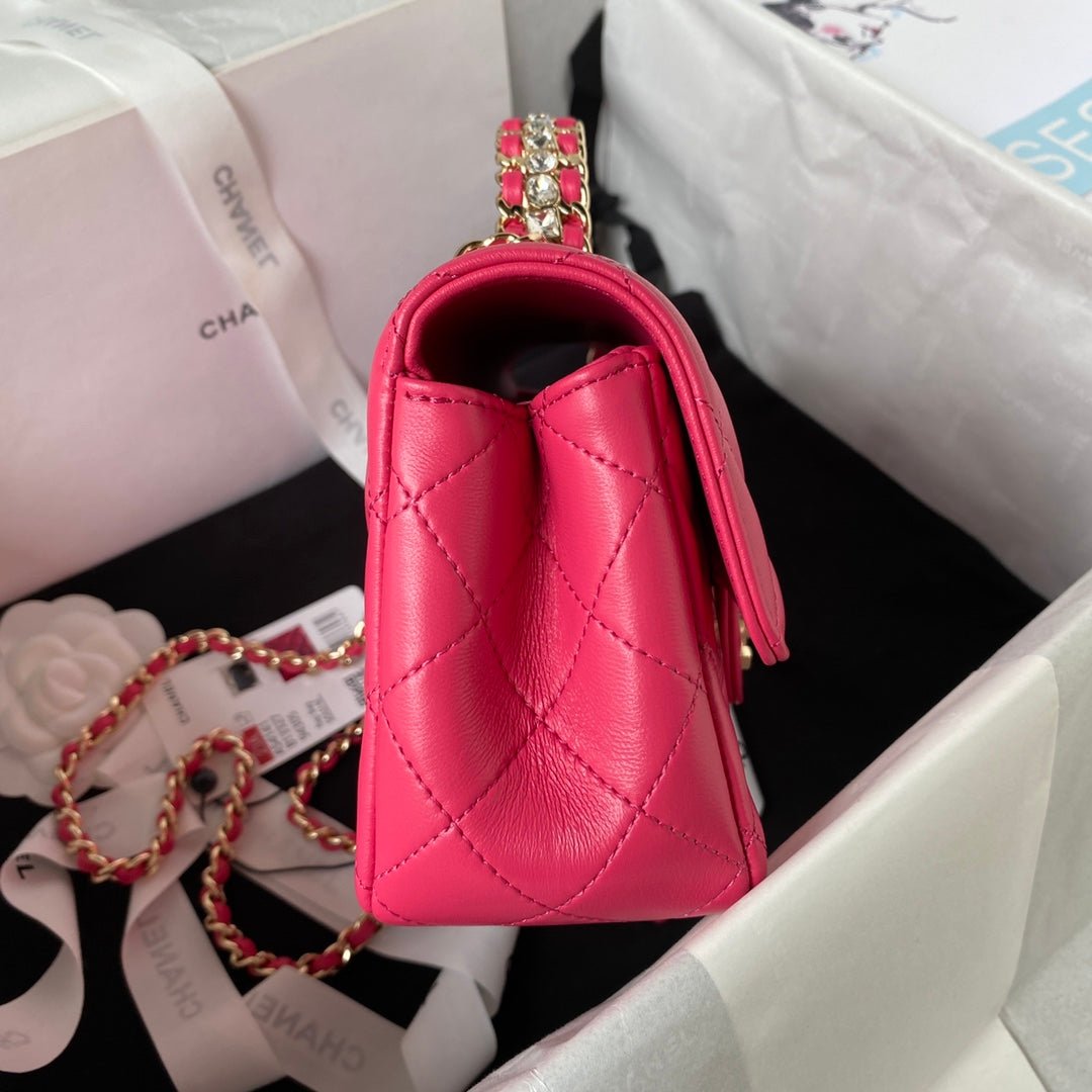 ＣＨＮＥＬFLAP BAG WITH TOP HANDLE PINK