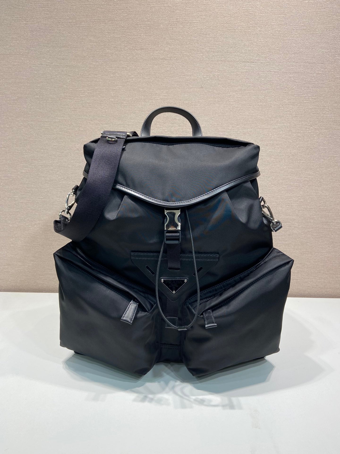 ＰＲＤＡ RE-NYLON AND LEATHER BACKPACK BLACK