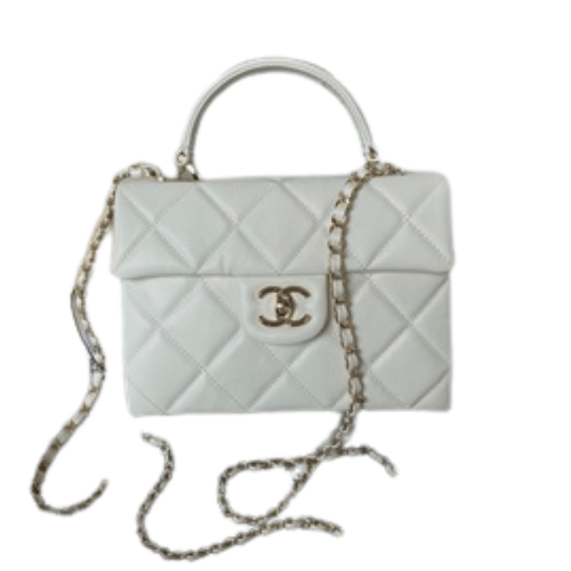 ＣＨＮＥＬTOP HANDLE FLAP BAG WHITE