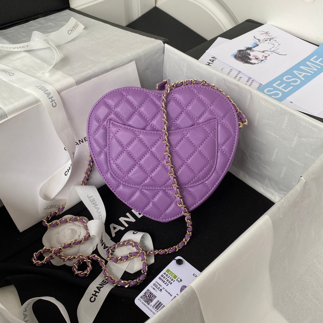 ＣＨＮＥＬHEART BAG  PURPLE