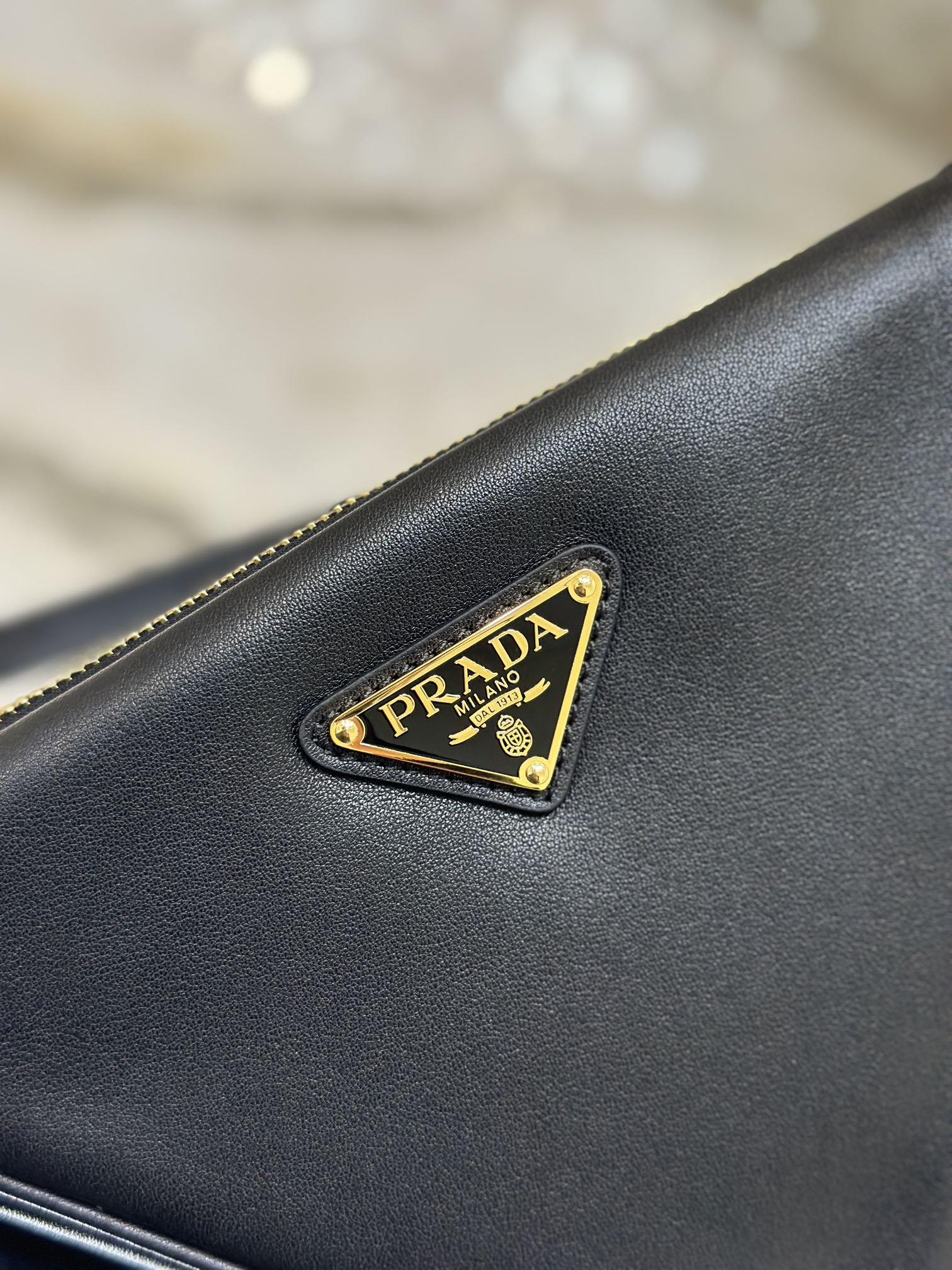 ＰＲＤＡ TRIANGLE-LOGO LEATHER AND JACQUARD SHOULDER BAG PURPLE