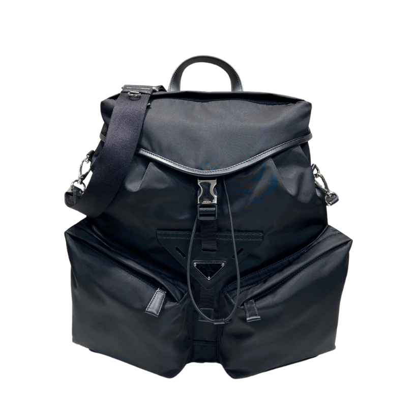ＰＲＤＡ RE-NYLON AND LEATHER BACKPACK BLACK