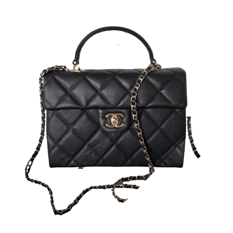 ＣＨＮＥＬTOP HANDLE FLAP BAG BLACK