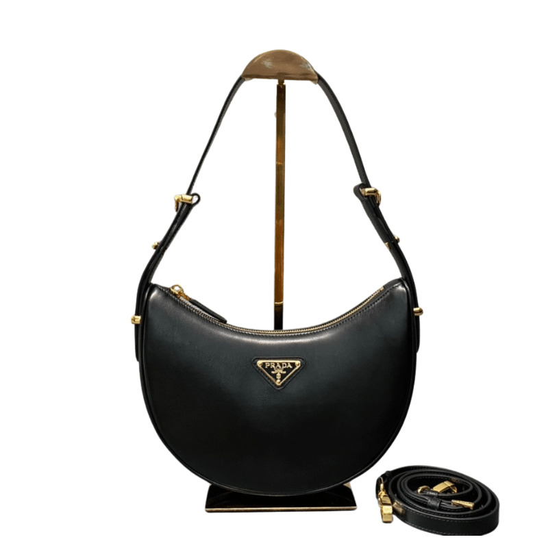 ＰＲＤＡ ARQUÉ SMALL LEATHER SHOULDER BAG BLACK