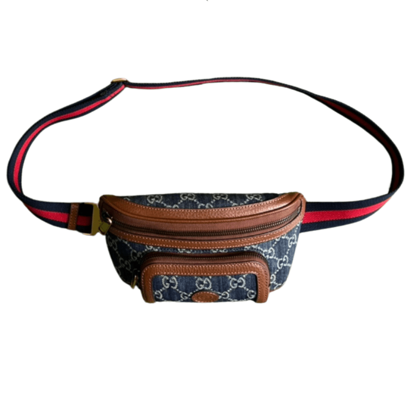ＧＣＣＩGG DENIM WEB BELT BAG BLUE