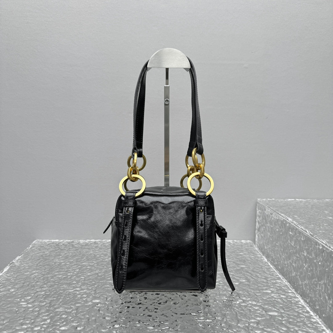 ＰＲＤＡ DANGLE LEATHER TOP-HANDLE MINI-BAG