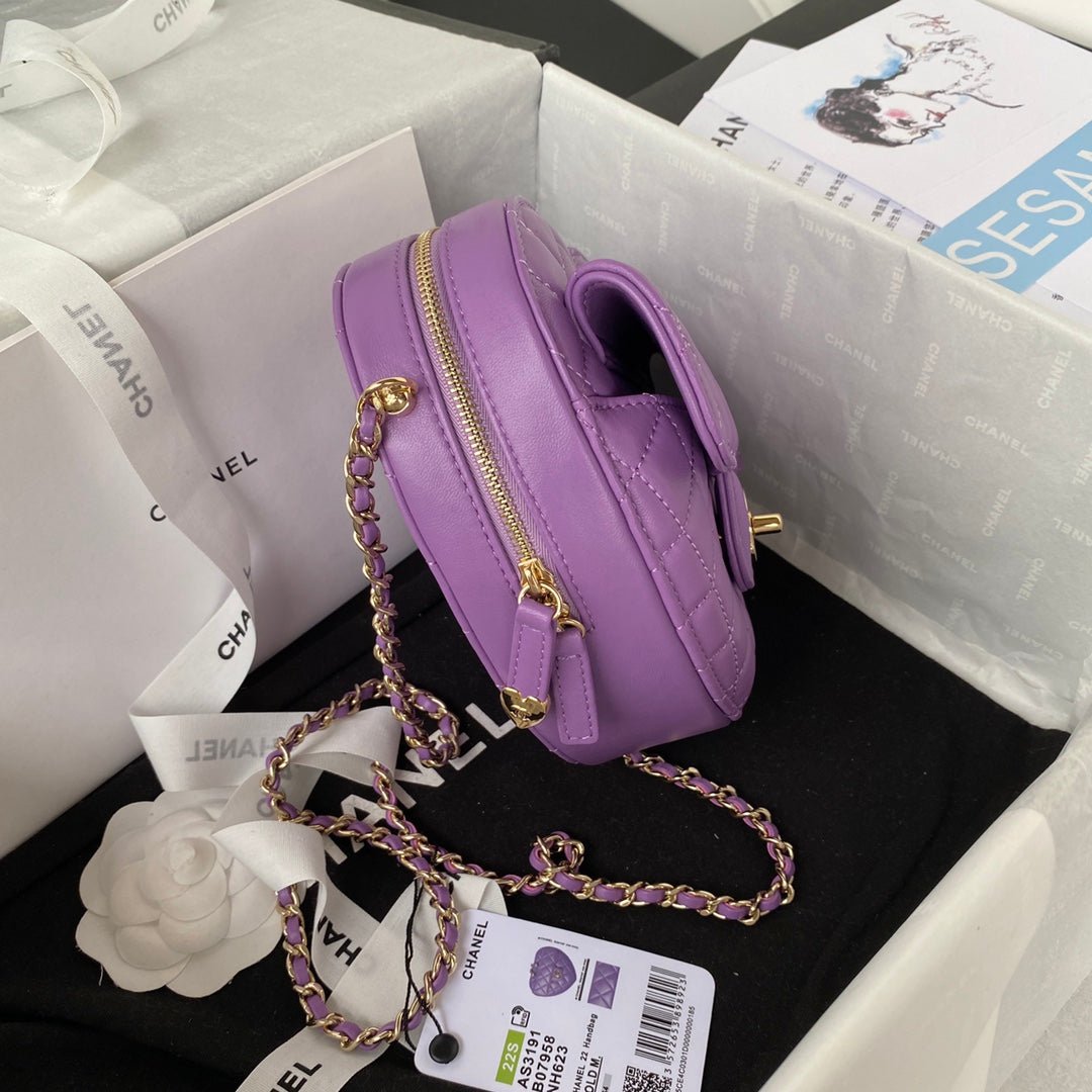 ＣＨＮＥＬHEART BAG  PURPLE