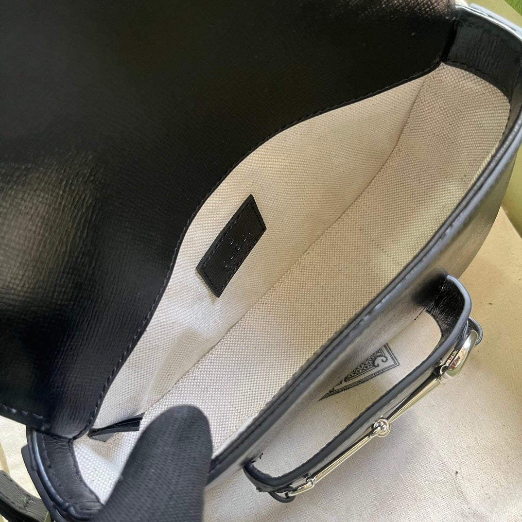 ＧＣＣＩHORSEBIT 1955 MINI LEATHER SHOULDER BAG BLACK