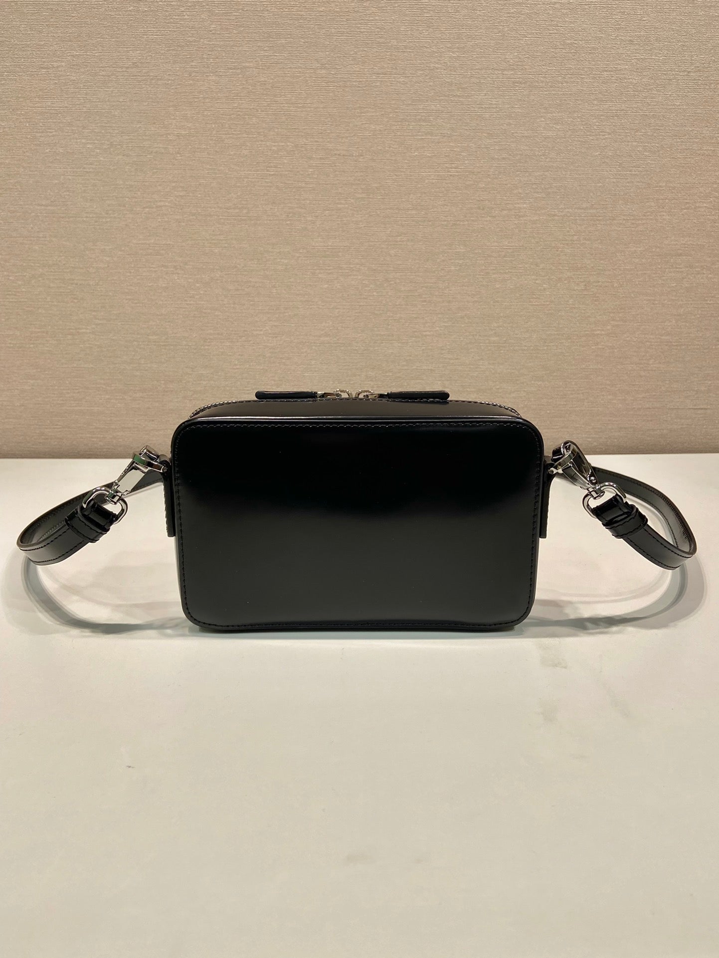 ＰＲＤＡ BANDOLIERA PATENT LEATHER BAG BLACK