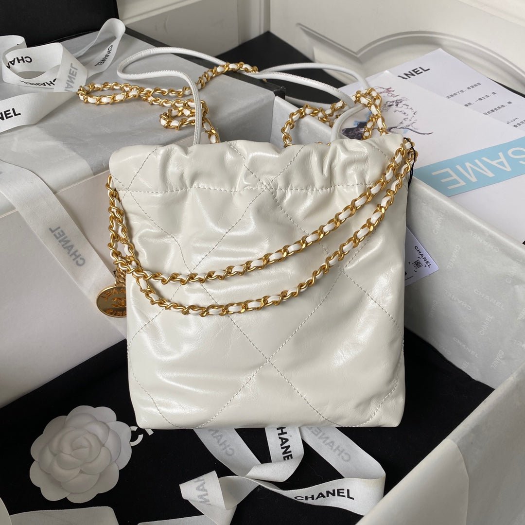 ＣＨＮＥＬ22 MINI HANDBAG WHITE GOLD METAL