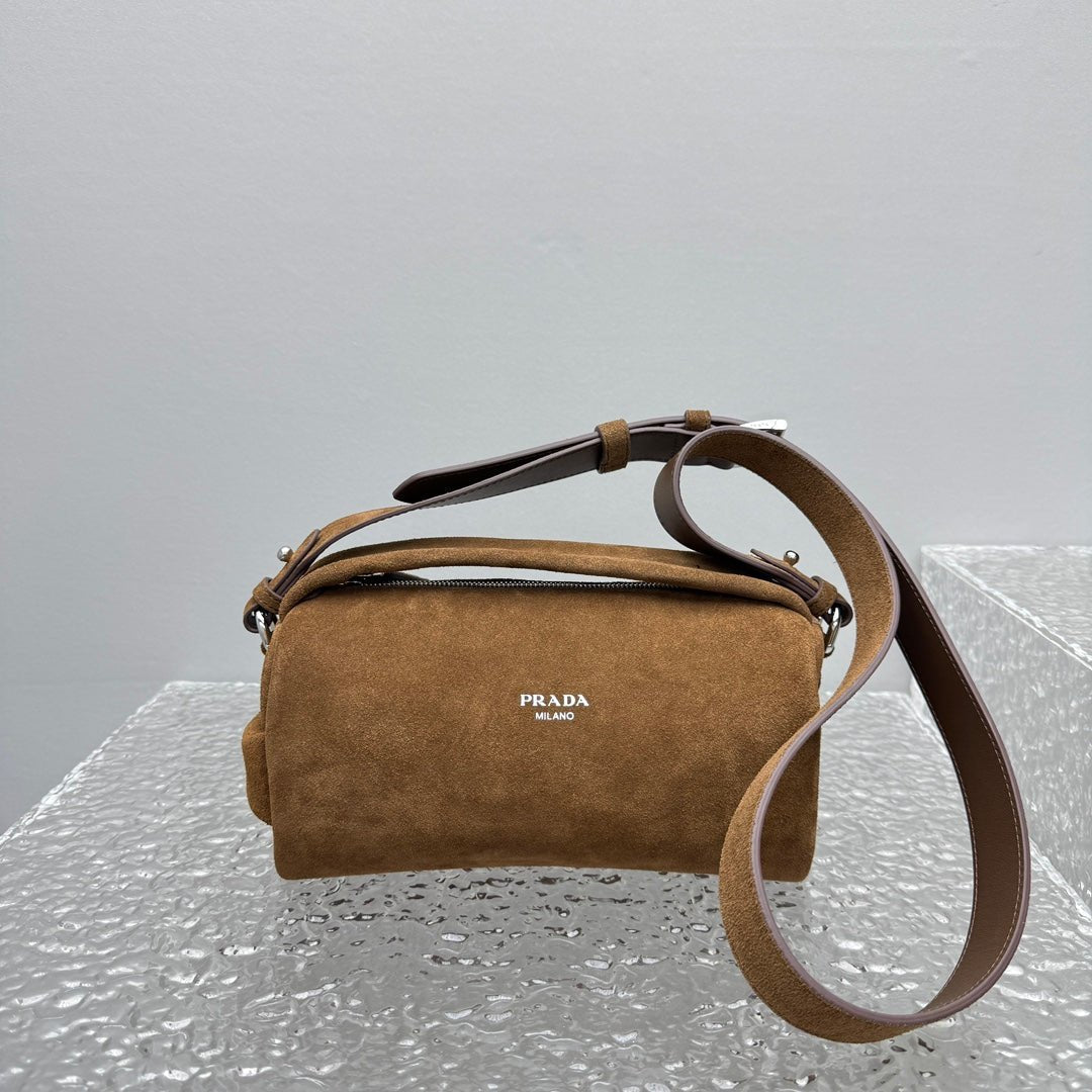 ＰＲＤＡ SUEDE LEATHER SHOULDER BAG COFFEE