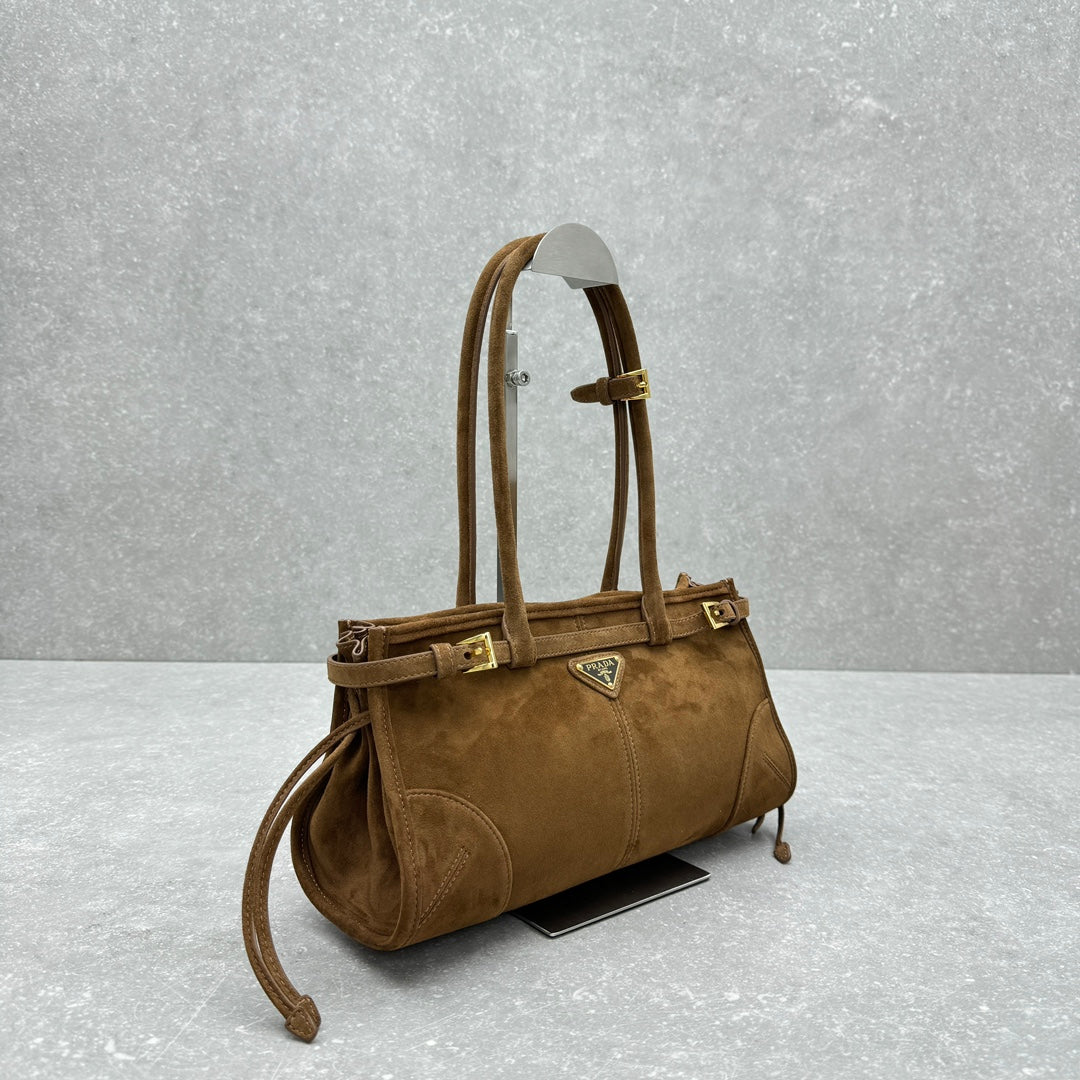 ＰＲＤＡ BONNIE MEDIUM SUEDE HANDBAG CINNAMON