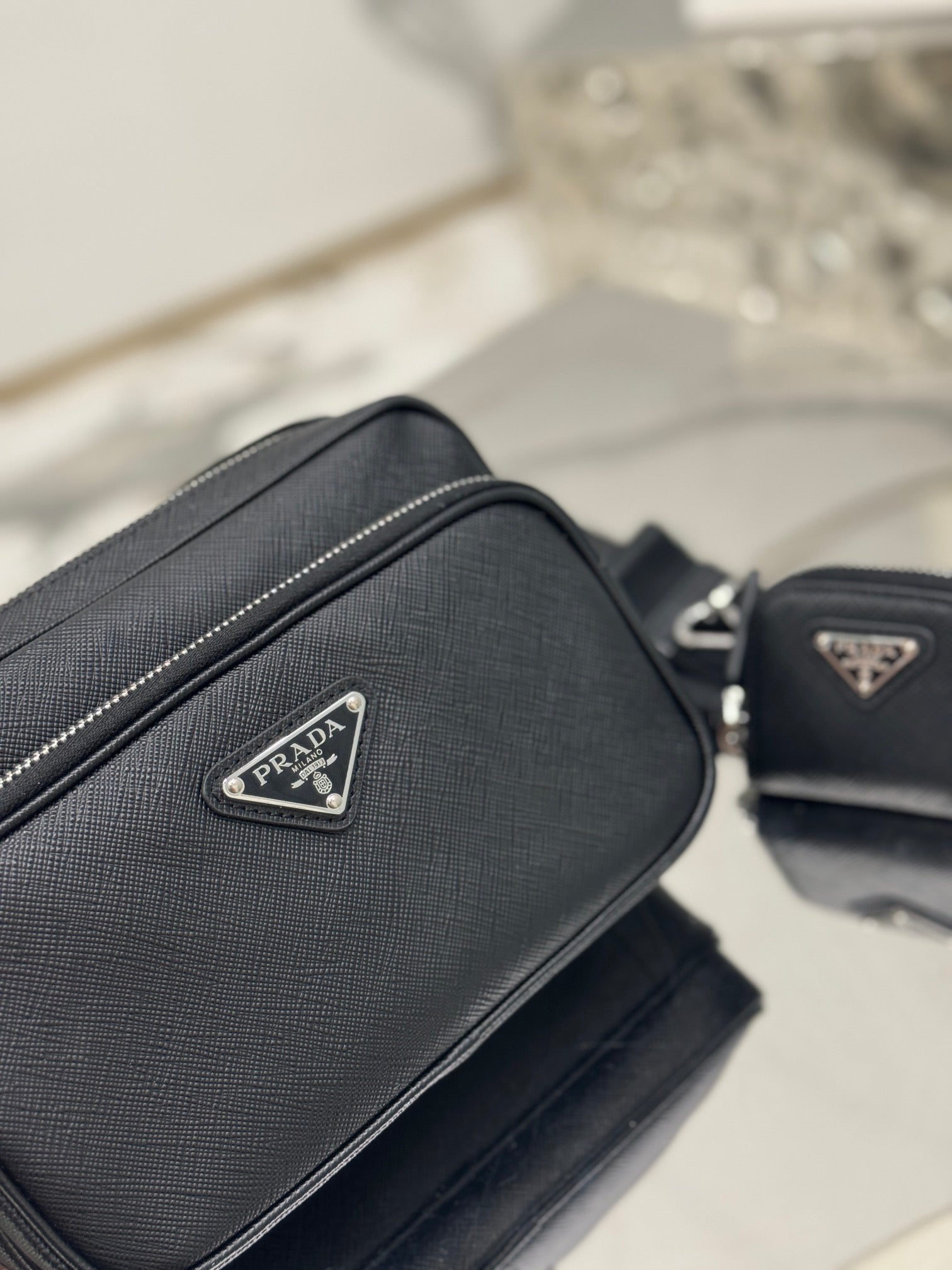 ＰＲＤＡ SAFFIANO LEATHER SHOULDER BAG BLACK