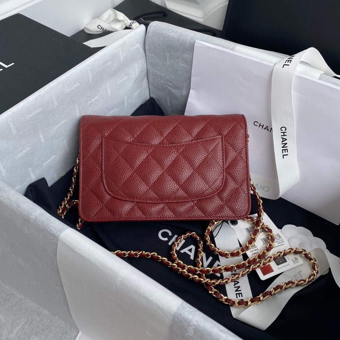 ＣＨＮＥＬCLASSIC WALLET ON CHAIN BURGUNDY