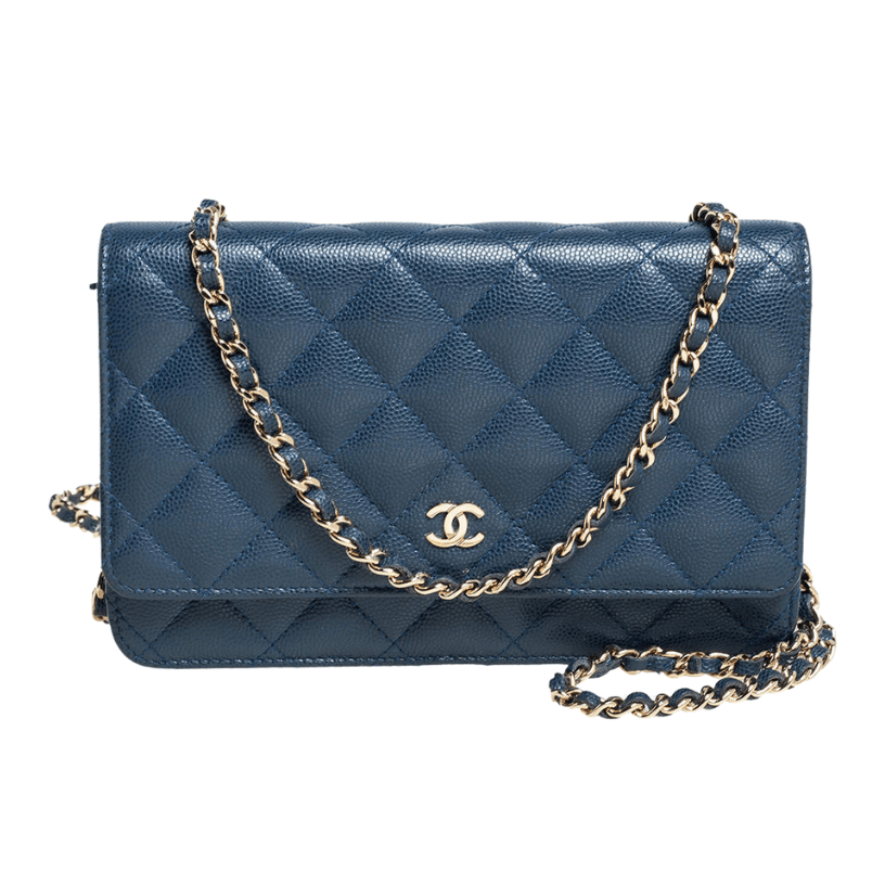 ＣＨＮＥＬCLASSIC WALLET ON CHAIN BLUE