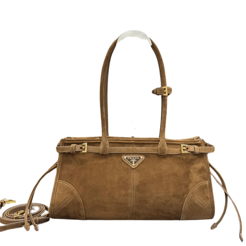 ＰＲＤＡ BONNIE MEDIUM SUEDE HANDBAG CINNAMON