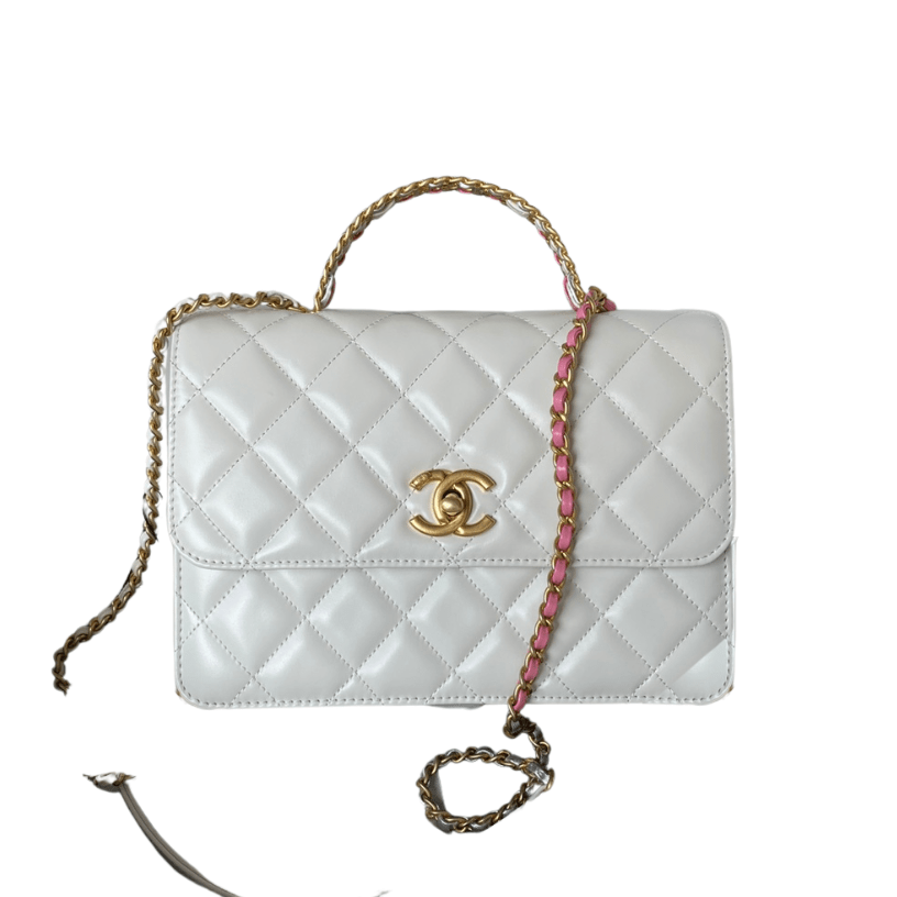 ＣＨＮＥＬRAINBOW TOP HANDLE FLAP BAG WHITE