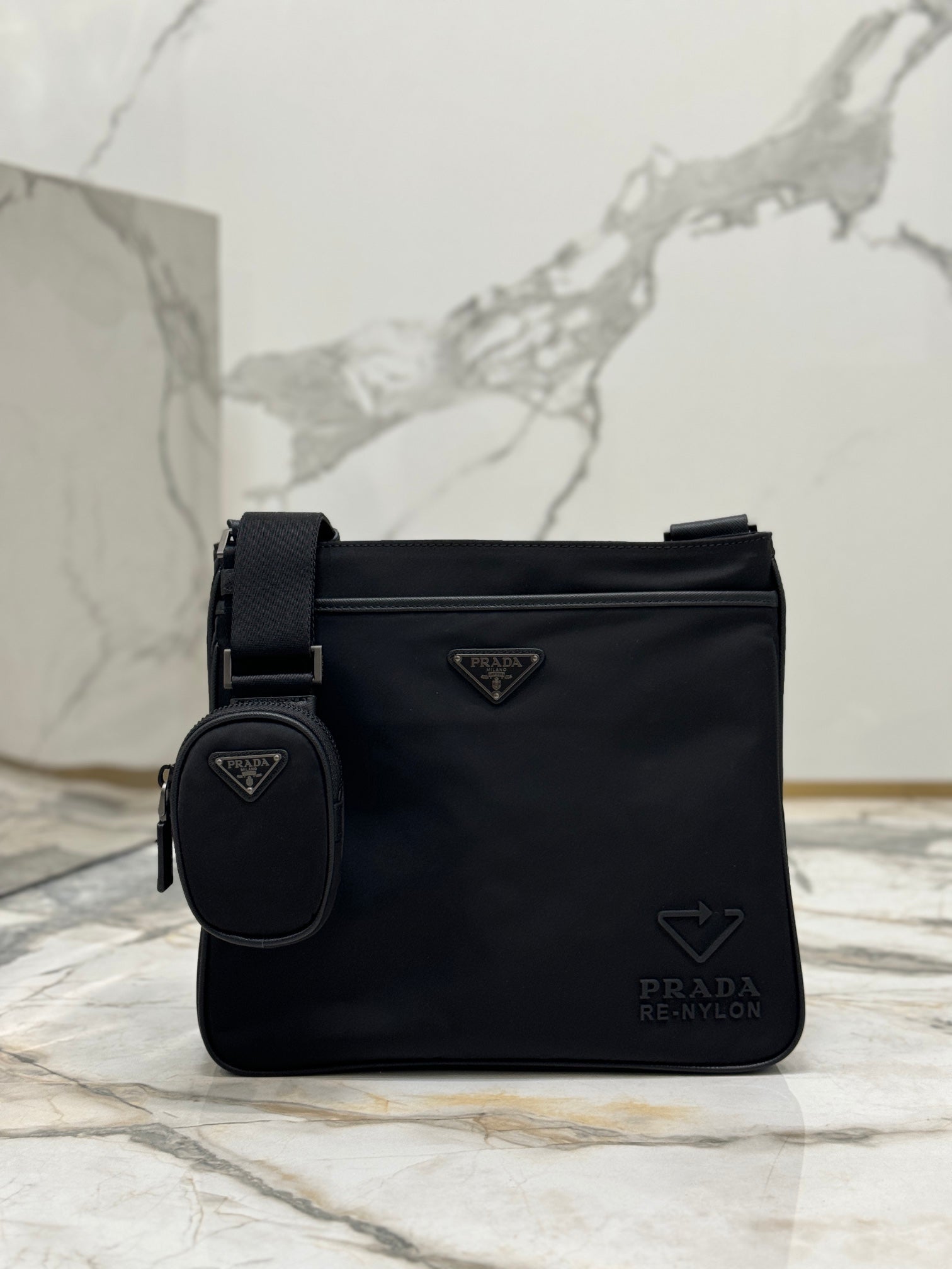 ＰＲＤＡ RE-NYLON AND SAFFIANO LEATHER SHOULDER BAG