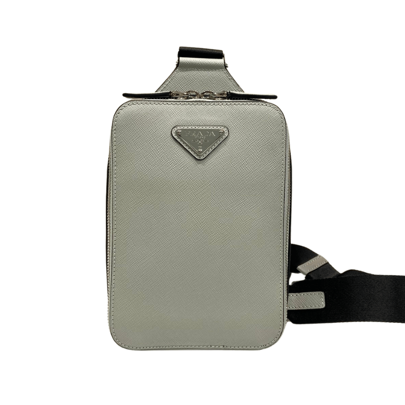 ＰＲＤＡ BRIQUE SAFFIANO LEATHER BAG GRAY