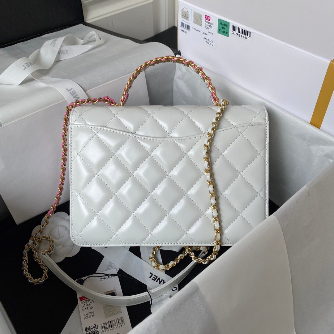 ＣＨＮＥＬRAINBOW TOP HANDLE FLAP BAG WHITE