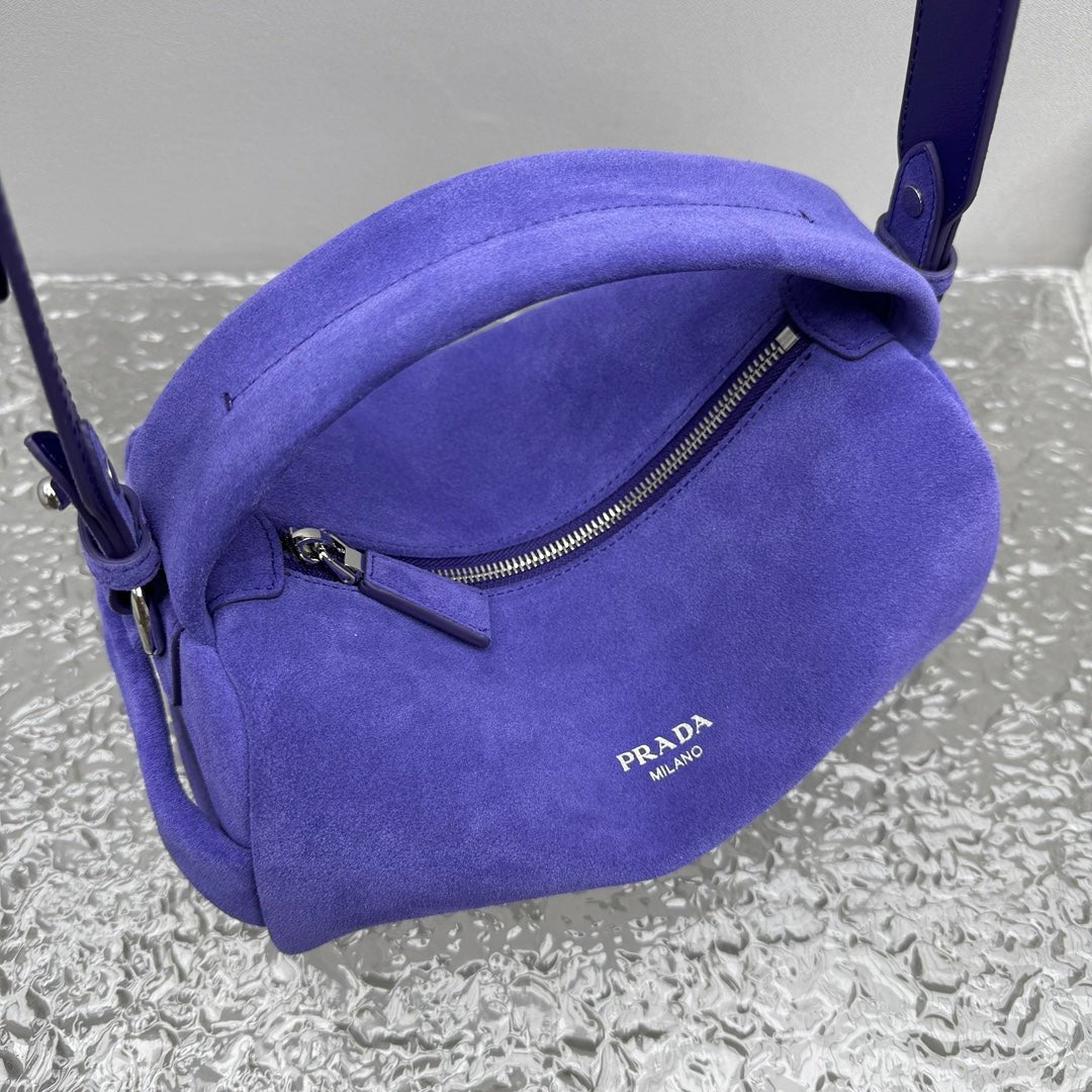 ＰＲＤＡ SUEDE LEATHER SHOULDER BAG BLUE
