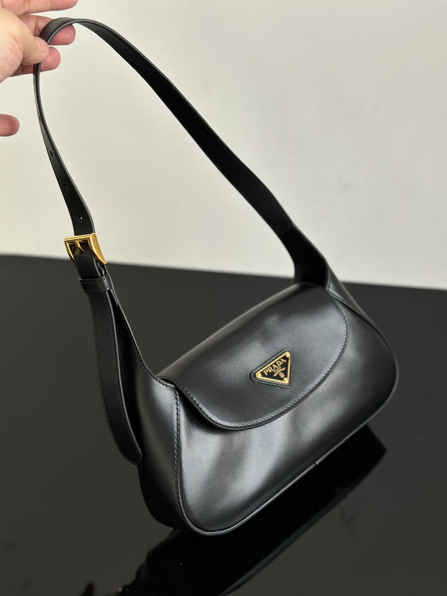 ＰＲＤＡ SMALL LEATHER SHOULDER BAG BLACK