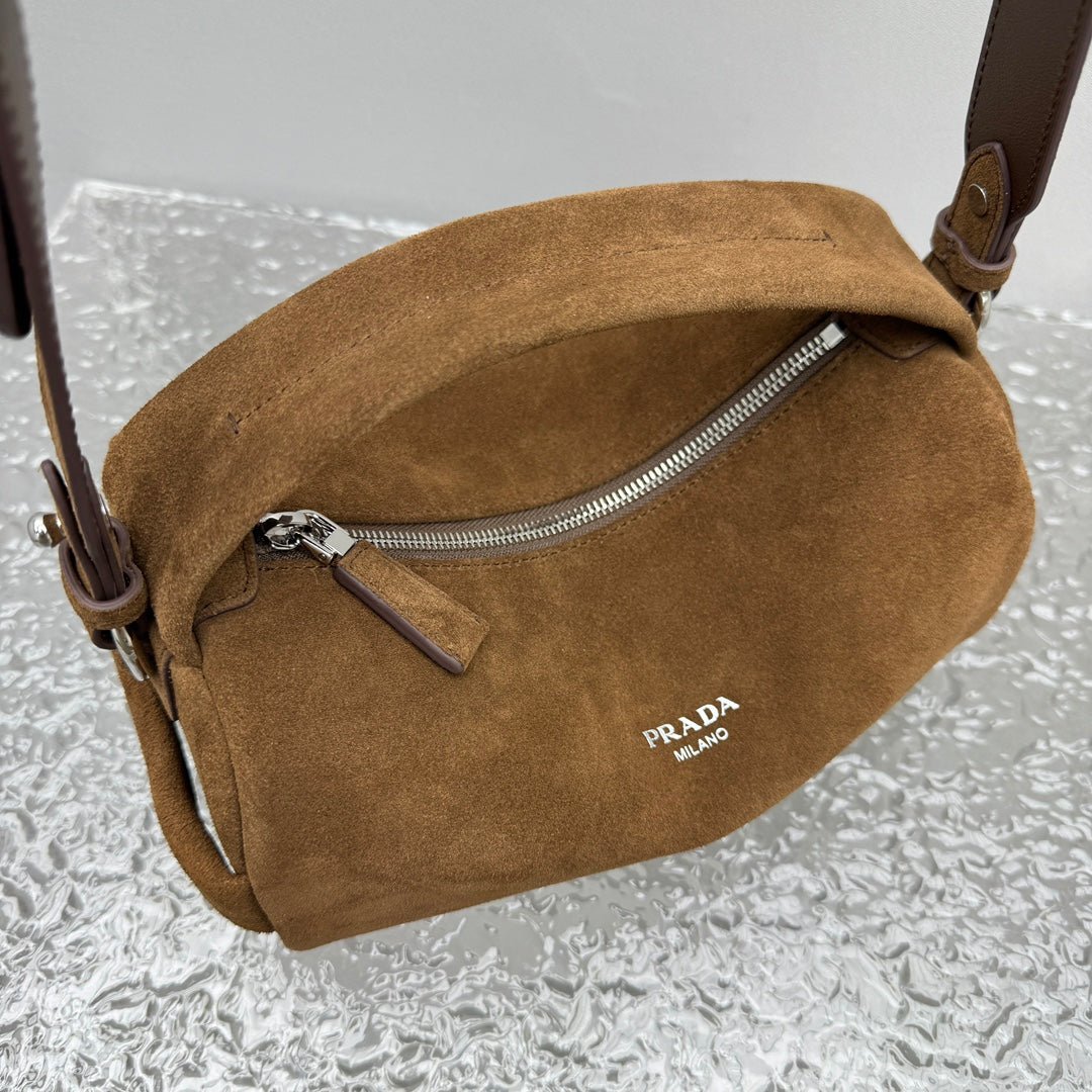 ＰＲＤＡ SUEDE LEATHER SHOULDER BAG COFFEE