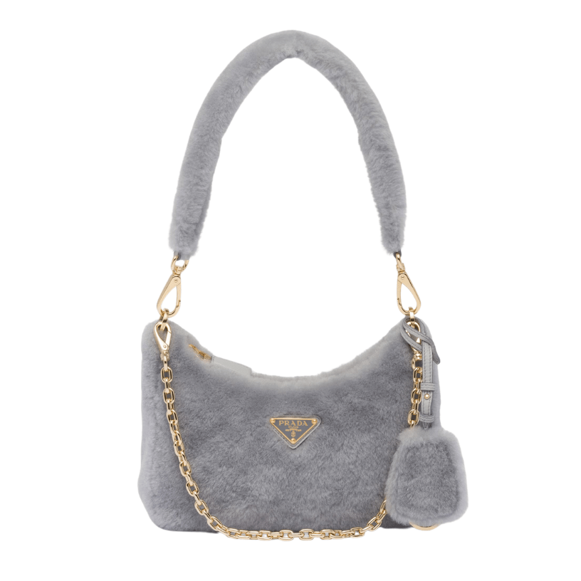 ＰＲＤＡ RE-EDITION SHEARLING MINI-BAG CORNFLOWER