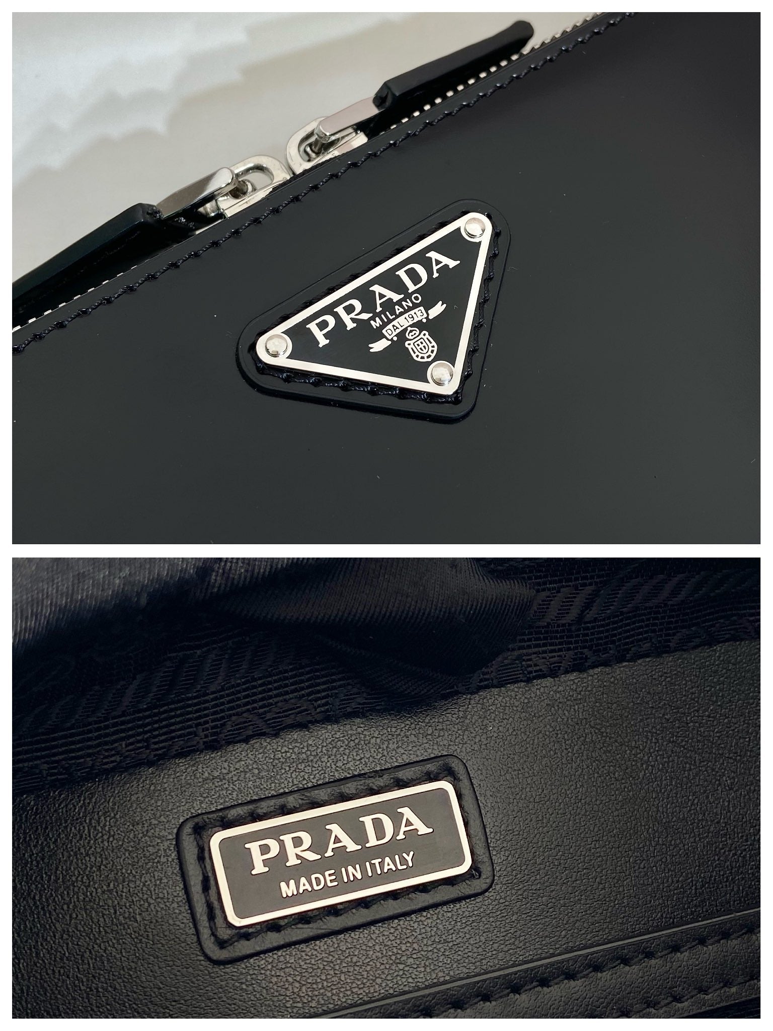 ＰＲＤＡ BANDOLIERA PATENT LEATHER BAG BLACK