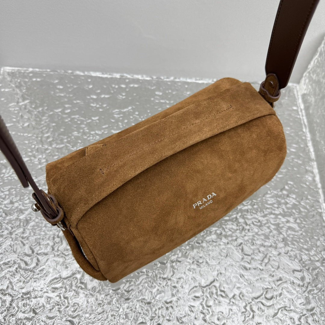 ＰＲＤＡ SUEDE LEATHER SHOULDER BAG COFFEE